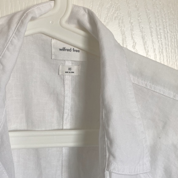 BNWT Aritzia Wilfred Free White Boyfriend Linen Shirt Size XS - Picture 8 of 9